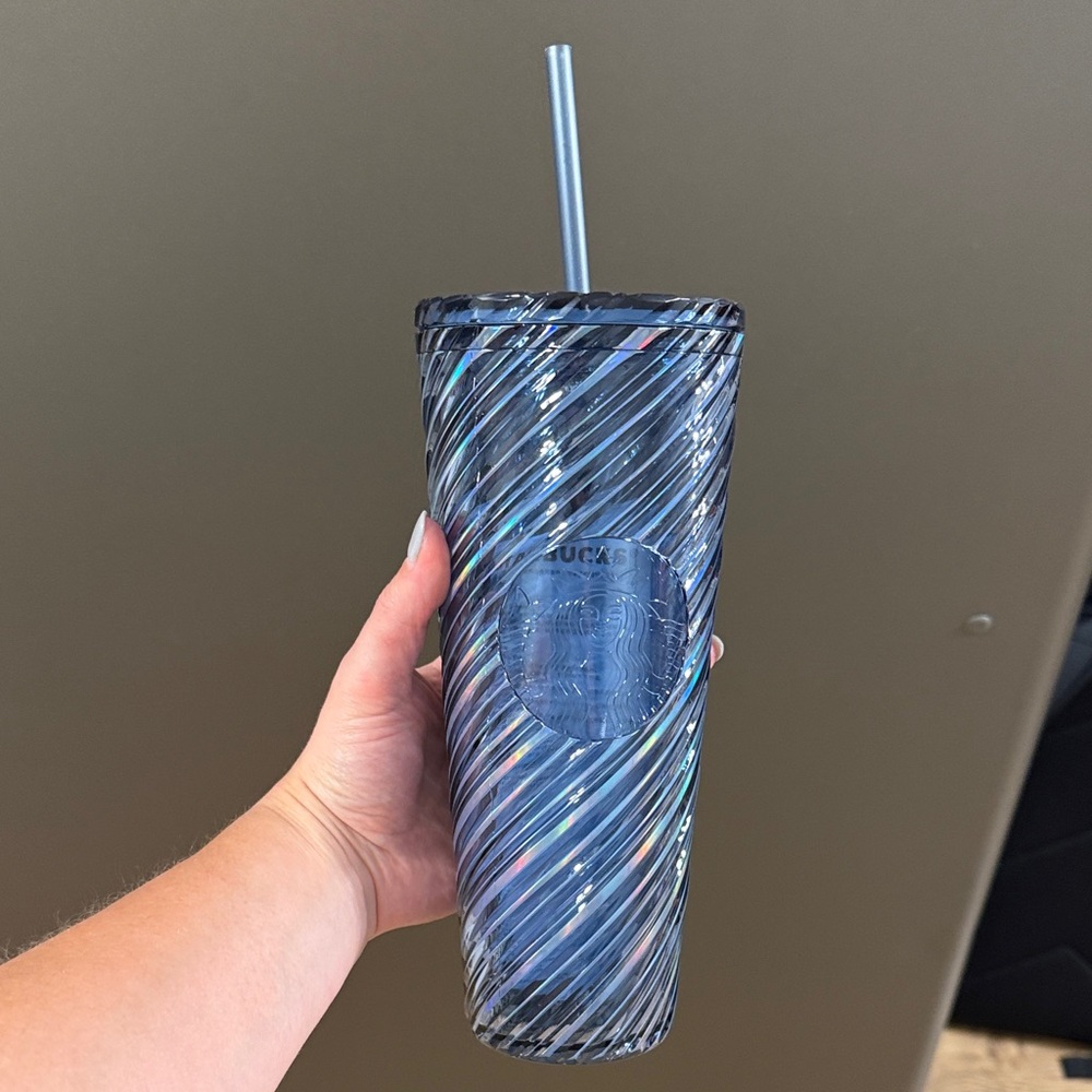 Disney Starbucks Blue Iridescent Tumbler with Straw